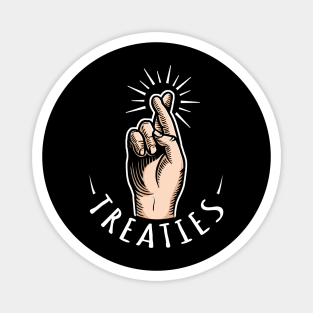 Crossed Fingers White Letter Magnet